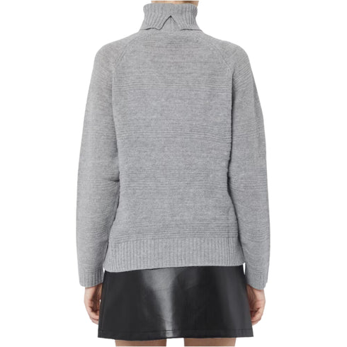 Emme Marella Pullover Maglia Dolcevita Donna in lana lavorata Grigio - Francavilla Moda